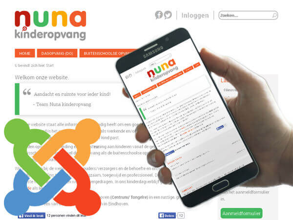Bouwen Joomla website responsive webdesign Nuna kinderopvang webdesign