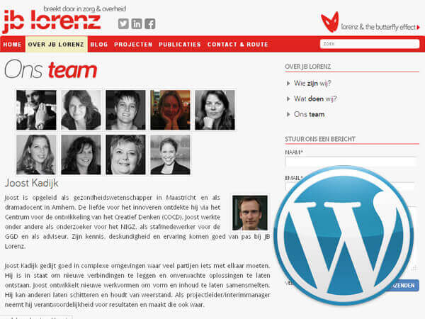JBLorenz zoekmachine optimalisatie responsive website ontwikkeling WordPress