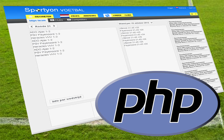 PHP smarty website ontwikkeling Sportyon