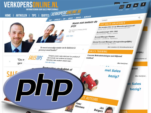 Verkopersonline PHP custom cms website ontwikkeling