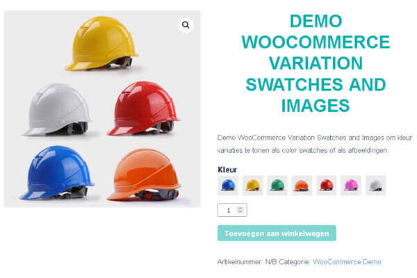 WooCommerce Color Swatches and images - Freelance webshop ontwikkeling